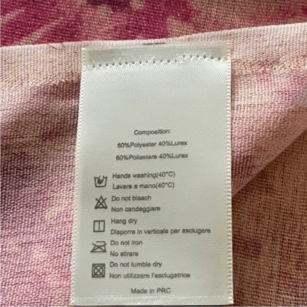 Scarf, Imported from Italy in Shades of Pink Shimmer NWOT - Picture 7 of 8